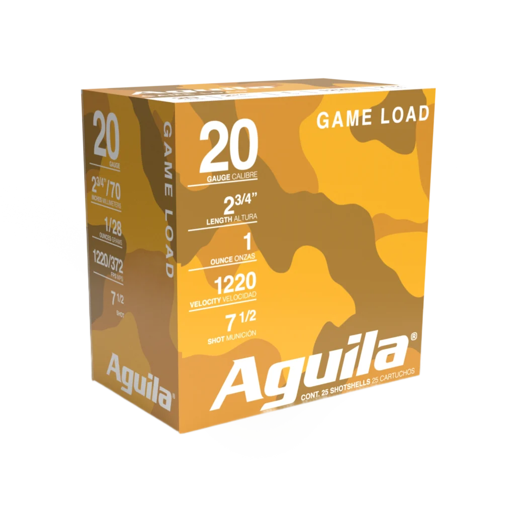 Cartucho Aguila, calibre 20, 2 3/4 IN. | 1 OZ | 7 1/2 SHOT
