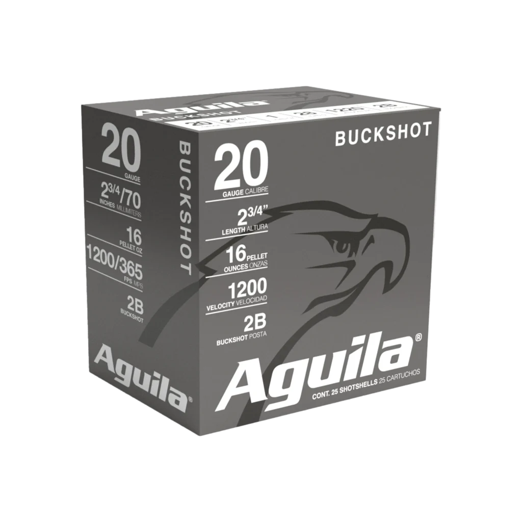 Cartucho Aguila, calibre 20, Buckshot