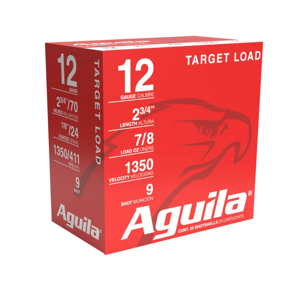 Cartucho Aguila, calibre 12, 2 3/4 IN. | 1 1/8 OZ | Mun. 9, 24 gramos