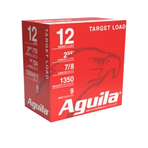 Cartucho Aguila, calibre 12, 2 3/4 IN. | 1 1/8 OZ | Mun. 9, 24 gramos