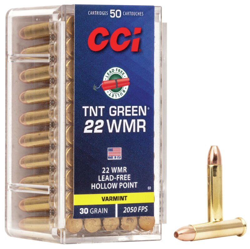 Munición CCI, TNT Green HP .22Mag 30 grains