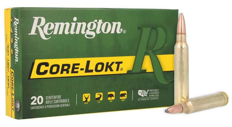 Munición Remington, calibre .300 Win magnum, 180 grains modelo Core-Lokt, caja 20u.