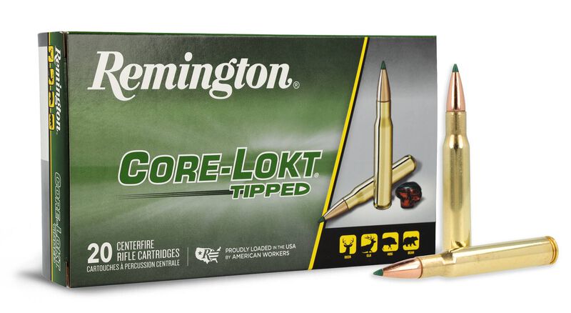 Munición Remington, modelo Core Lokt Tipped, calibre 30-06 SPRG, 180 grains